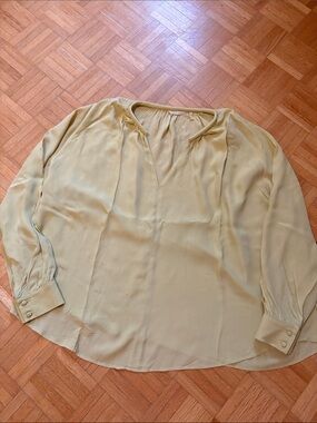 Yaya Light Sage Long-Sleeve V-Neck Women's Blouse